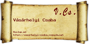 Vásárhelyi Csaba névjegykártya